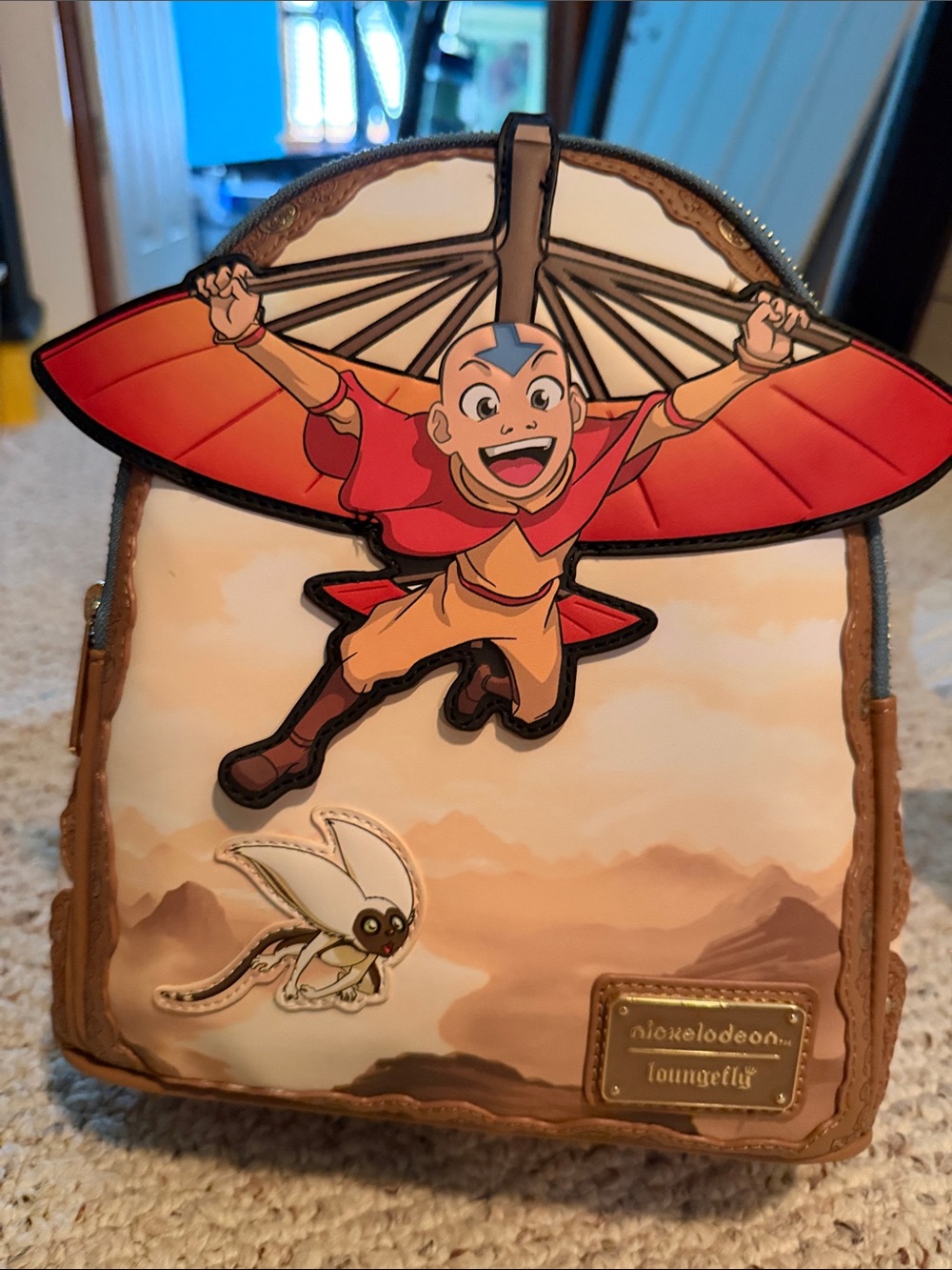 Loungefly Avatar Aang Mini Backpack in Red, Orange, Tan and Brown